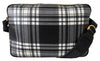 Versace Elegant Grey Leather Crossbody Bag Versace