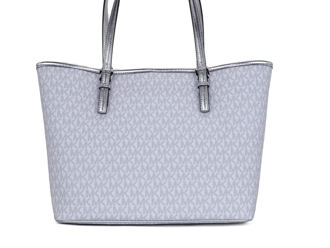 Michael Kors Jet Set Girls Print Medium Signature PVC Carryall Shoulder Tote Handbag (Bright White Multi) Michael Kors