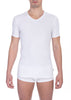 Bikkembergs White Cotton Men's V-Neck T-Shirt Bikkembergs