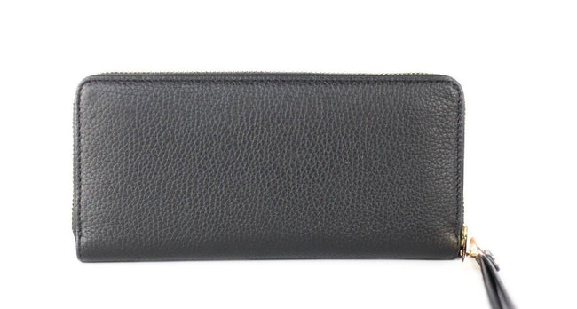 Michael Kors Jet Set Travel Large Black Pebble Leather Continental Wrist Wallet Michael Kors