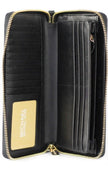 Michael Kors Jet Set Travel Large Black Pebble Leather Continental Wrist Wallet Michael Kors