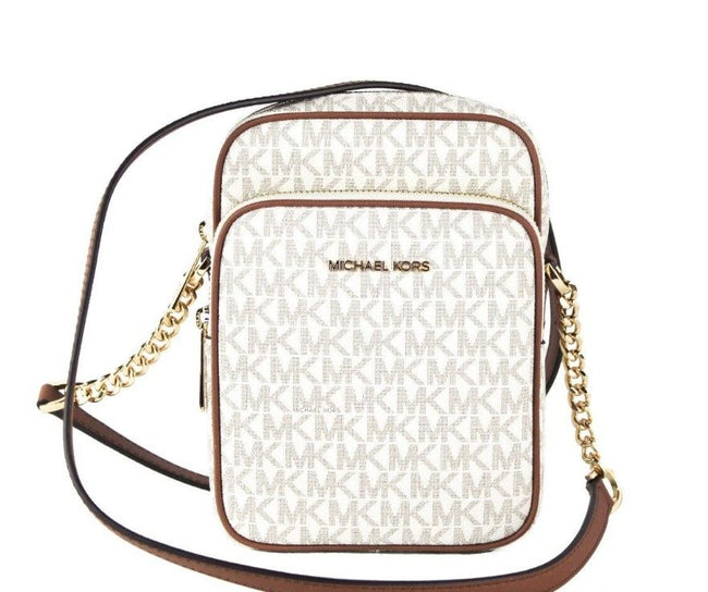 Michael Kors Jet Set Medium Vanilla PVC North South Chain Crossbody Handbag Michael Kors