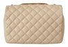 Versace Elegant White Nappa Leather Shoulder Bag Versace