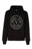 Versace Jeans Stunning Hooded Black Cotton Sweatshirt Versace Jeans