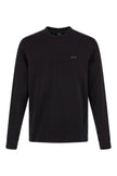 Hugo Boss Elegant Black Cotton Round Neck Sweatshirt Hugo Boss