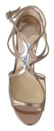 Jimmy Choo Ballet Pink Liquid Mirror Leather Sandals Jimmy Choo
