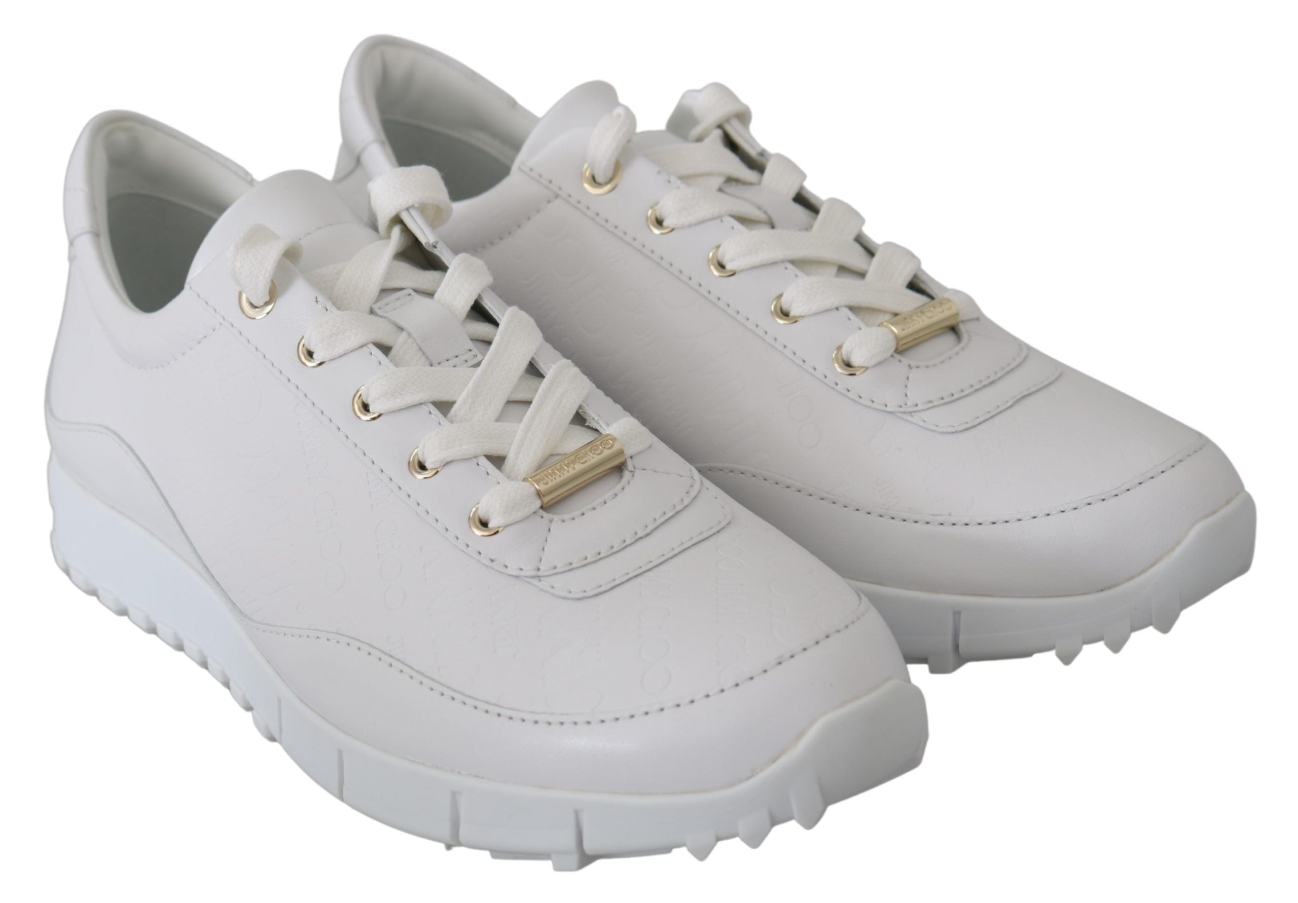 Jimmy Choo White Leather Monza Sneakers Jimmy Choo