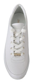 Jimmy Choo Elegant White Leather Sneakers Jimmy Choo