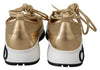 Jimmy Choo Golden Glamour Mesh Leather Sneakers Jimmy Choo