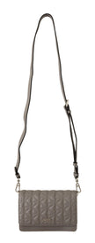 Karl Lagerfeld Elegant Grey Leather Crossbody Bag Karl Lagerfeld