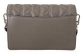Karl Lagerfeld Elegant Grey Leather Crossbody Bag Karl Lagerfeld