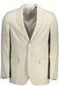 Gant Beige Linen Classic Jacket with Logo Detailing Gant