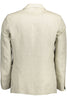 Gant Beige Linen Classic Jacket with Logo Detailing Gant