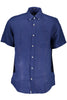 Gant Elegant Blue Linen Button-Down Shirt Gant