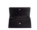 Burberry Porter Black Grained Leather Branded Logo Embossed Clutch Flap Wallet Burberry