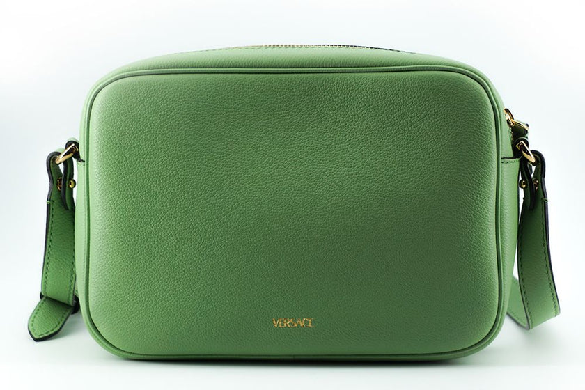 Versace Elegant Mint Green Leather Camera Case Bag Versace