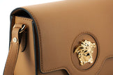 Versace Elegant Calf Leather Shoulder Bag in Brown Versace