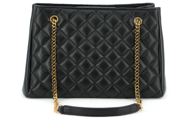 Versace Elegant Quilted Nappa Leather Tote Bag Versace