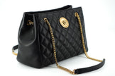 Versace Elegant Quilted Nappa Leather Tote Bag Versace