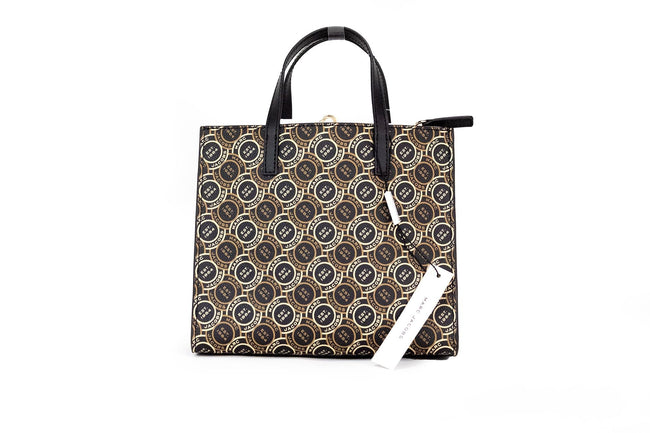 Marc Jacobs Mini Grind Signet Printed Leather Crossbody Tote Handbag Purse Marc Jacobs