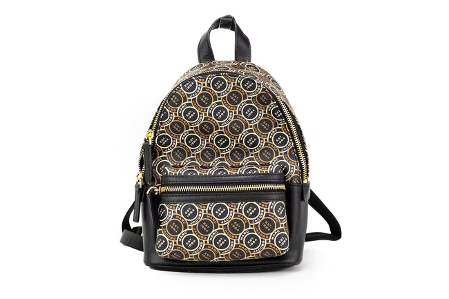 Marc Jacobs Signet Mini Black Logo Printed Leather Shoulder Backpack Bookbag Marc Jacobs