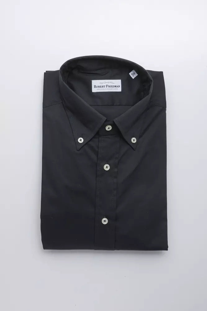 Robert Friedman Black Cotton Men's Shirt Robert Friedman