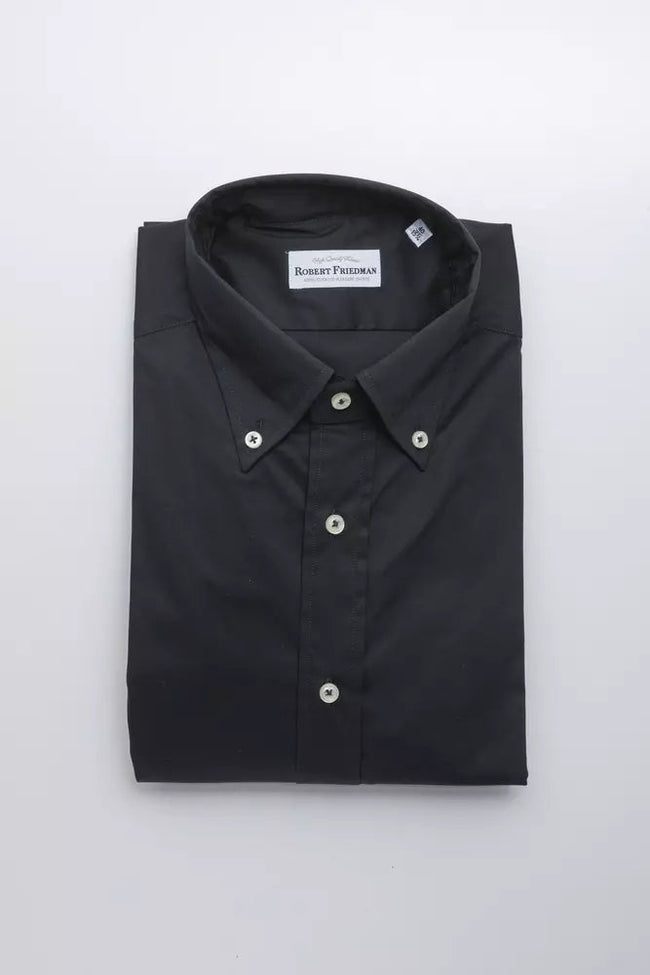 Robert Friedman Black Cotton Men's Shirt Robert Friedman