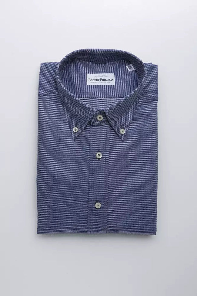 Robert Friedman Blue Cotton Mens Shirt Robert Friedman