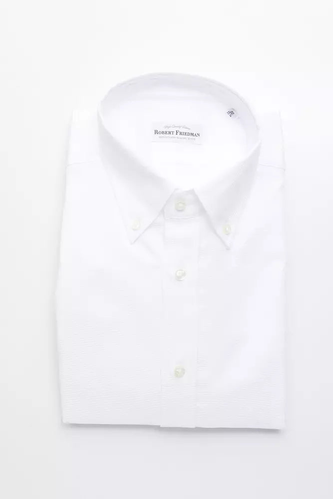 Robert Friedman White Cotton Men's Shirt Robert Friedman