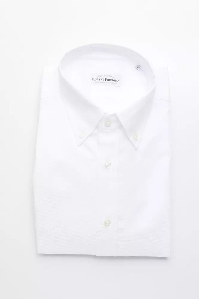 Robert Friedman White Cotton Men's Shirt Robert Friedman
