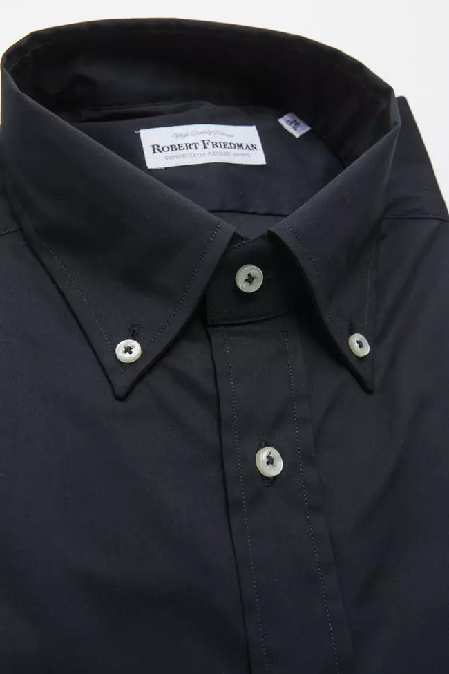 Robert Friedman Black Cotton Men's Shirt Robert Friedman
