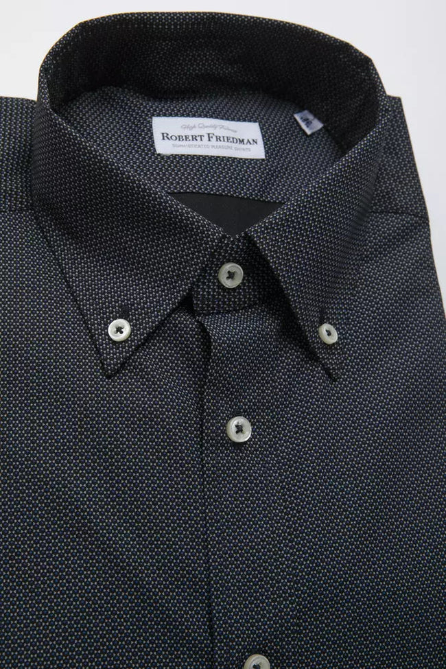 Robert Friedman Black Cotton Men Shirt Robert Friedman