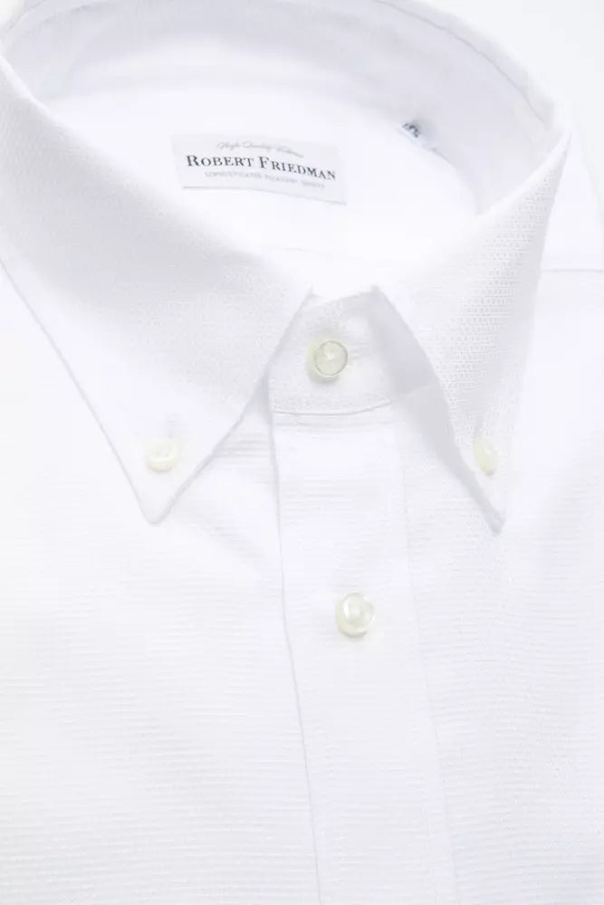 Robert Friedman White Cotton Men's Shirt Robert Friedman