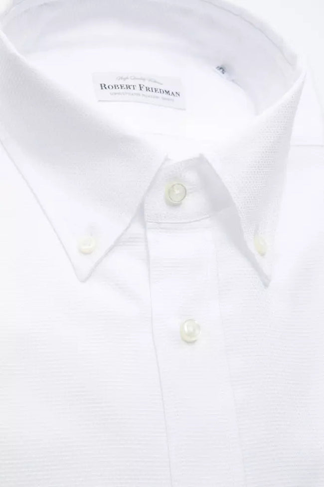 Robert Friedman White Cotton Men's Shirt Robert Friedman
