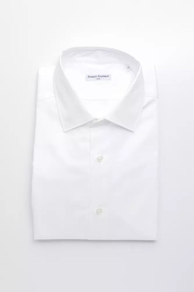 Robert Friedman White Cotton Men's Shirt Robert Friedman