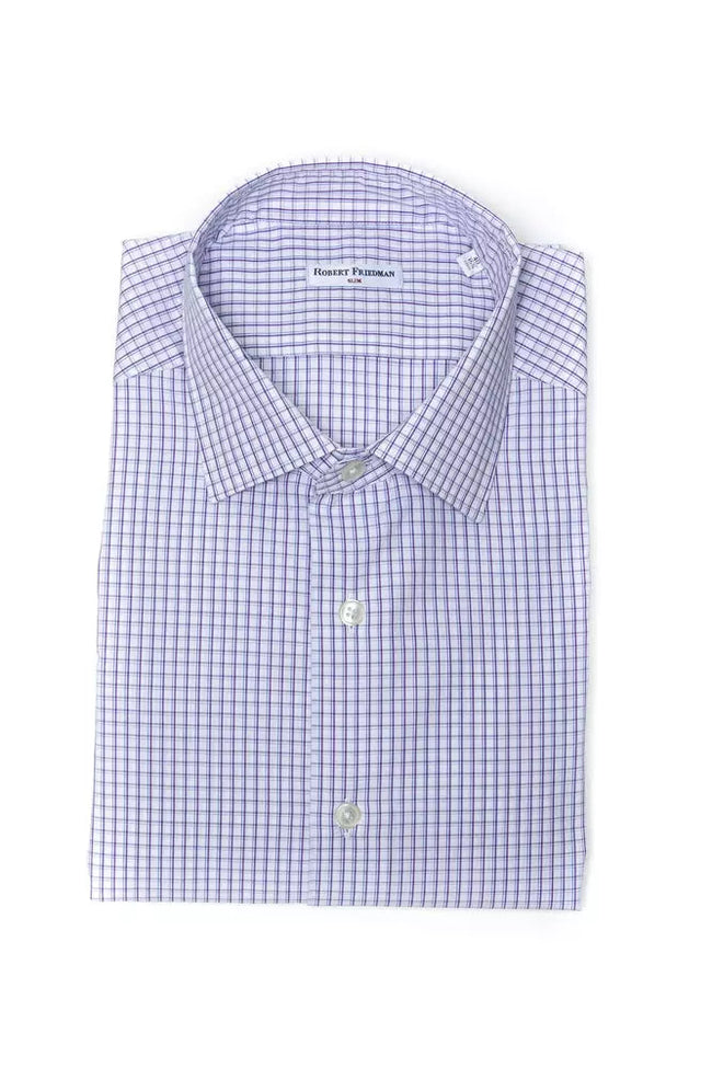 Robert Friedman Burgundy Cotton Men Shirt Robert Friedman