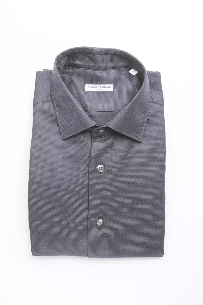 Robert Friedman Blue Cotton Men's Shirt Robert Friedman