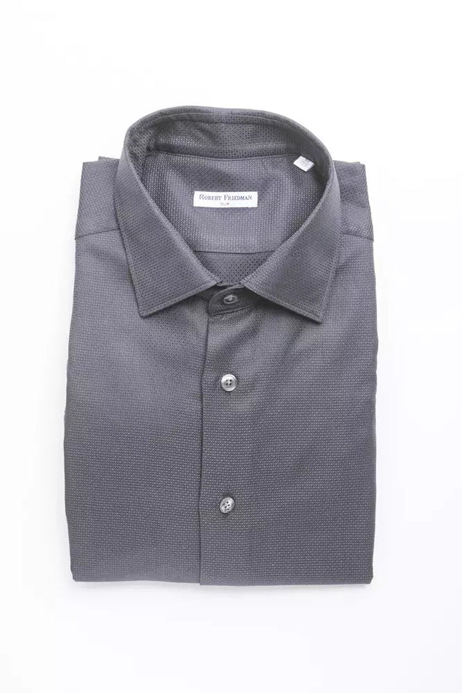 Robert Friedman Blue Cotton Men's Shirt Robert Friedman