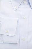 Robert Friedman Light Blue Cotton Men Shirt Robert Friedman