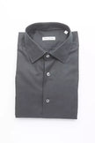 Robert Friedman Black Cotton Men's Slim Shirt Robert Friedman