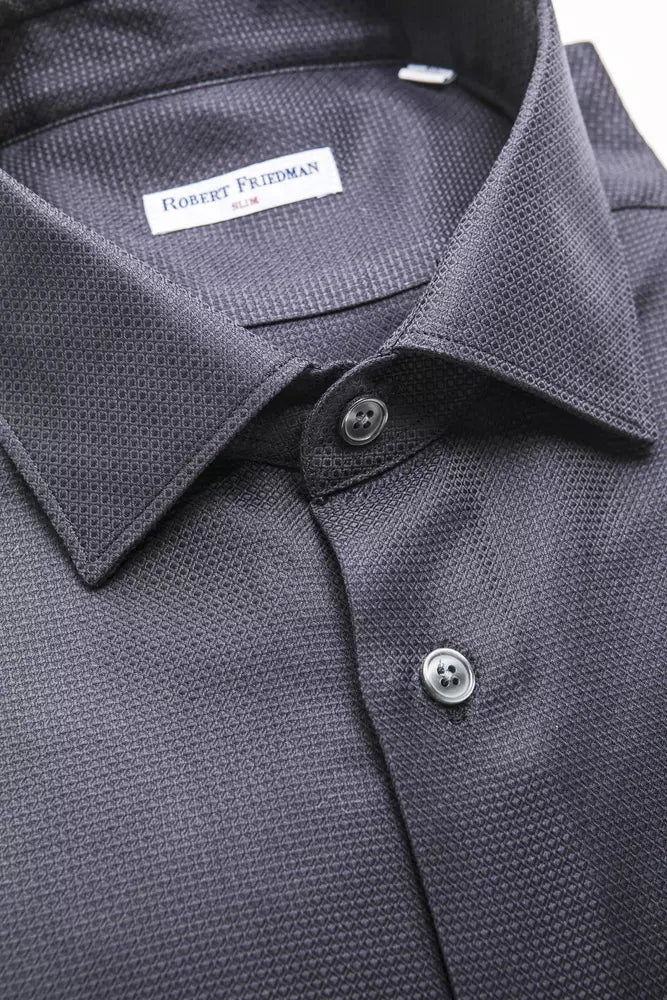 Robert Friedman Blue Cotton Men's Shirt Robert Friedman