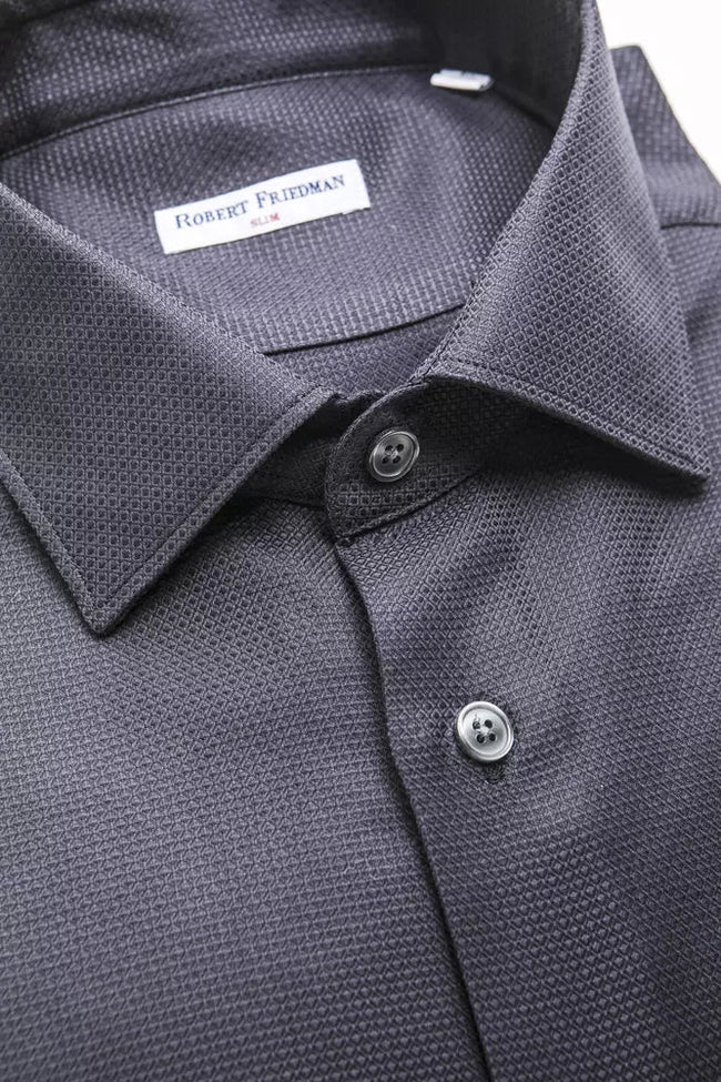 Robert Friedman Blue Cotton Men's Shirt Robert Friedman