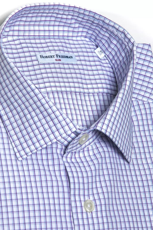 Robert Friedman Burgundy Cotton Men Shirt Robert Friedman