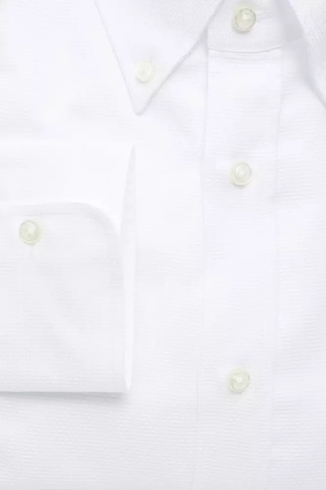 Robert Friedman White Cotton Men's Shirt Robert Friedman