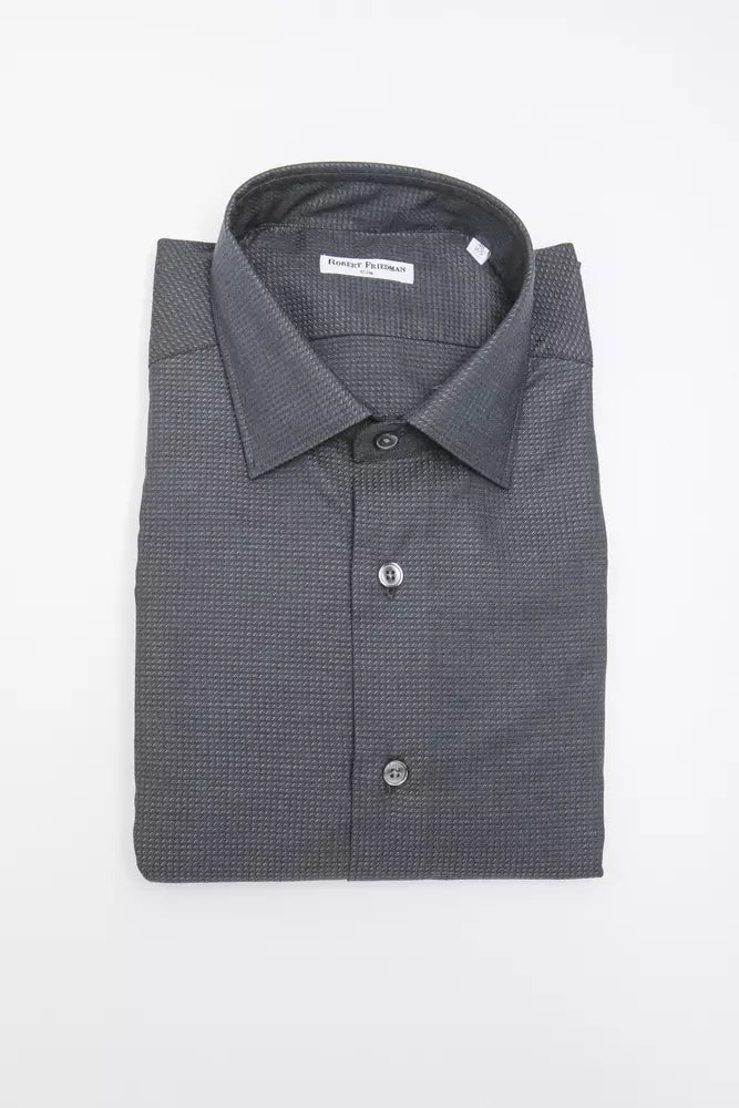 Robert Friedman Black Cotton Men's Shirt Robert Friedman