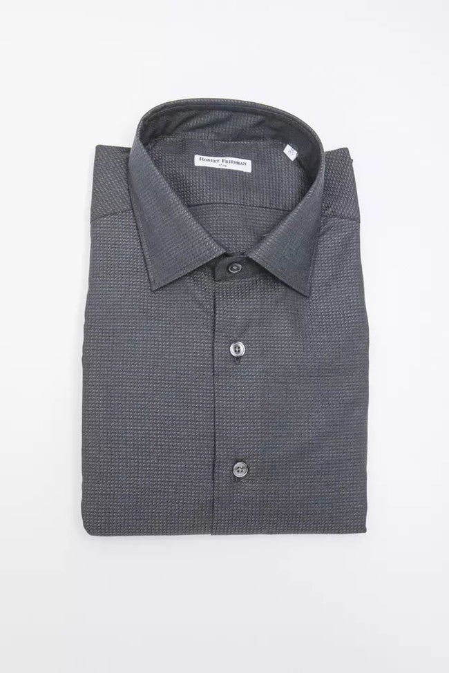 Robert Friedman Black Cotton Men's Shirt Robert Friedman