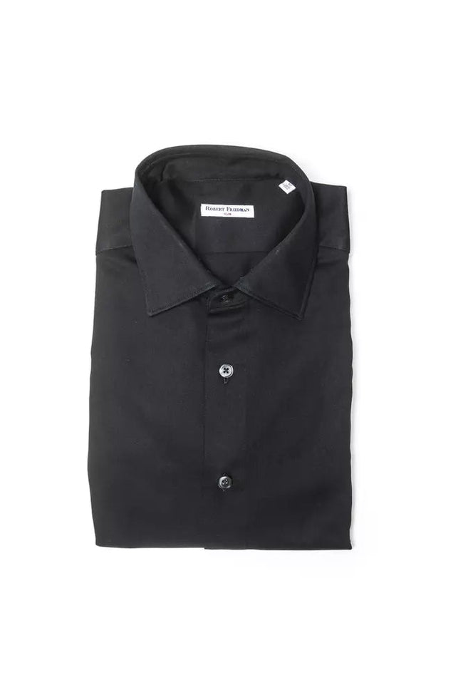 Robert Friedman Black Cotton Men Shirt Robert Friedman