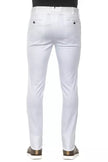PT Torino White Cotton Men Slim Trouser PT Torino