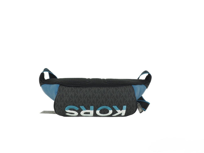 Michael Kors Cooper Large Blue Multi Leather Embroidered Logo Utility Belt Bag Michael Kors