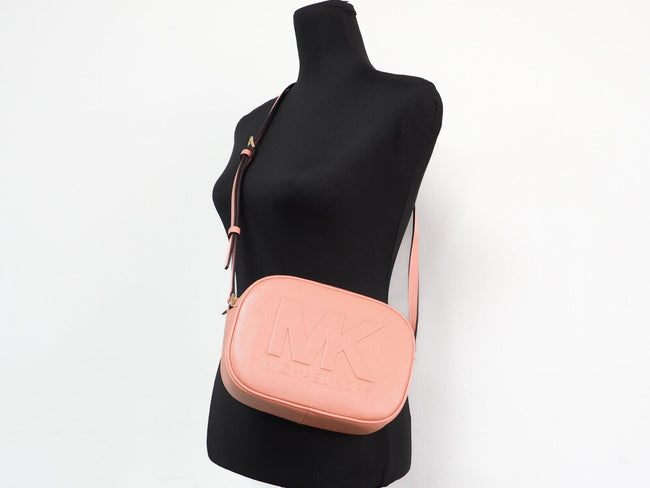 Michael Kors Jet Set Travel Medium Sherbert Leather Oval Camera Crossbody Bag Michael Kors